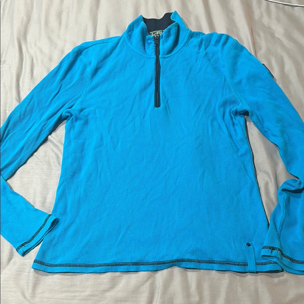 Ralph Lauren Bright Turquoise Half-Zip Sweater